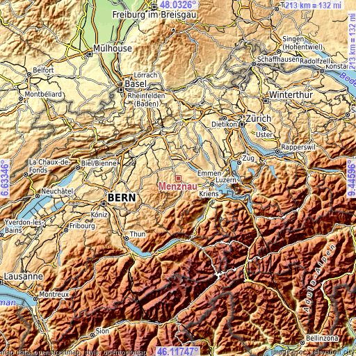 Topographic map of Menznau