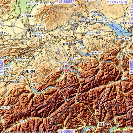 Topographic map of Meggen