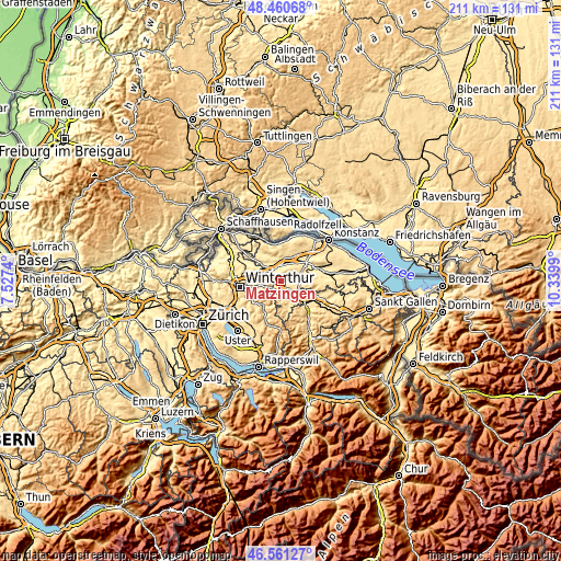 Topographic map of Matzingen