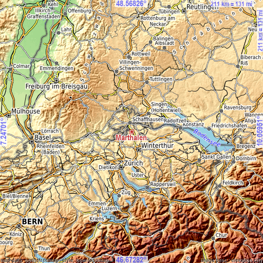 Topographic map of Marthalen