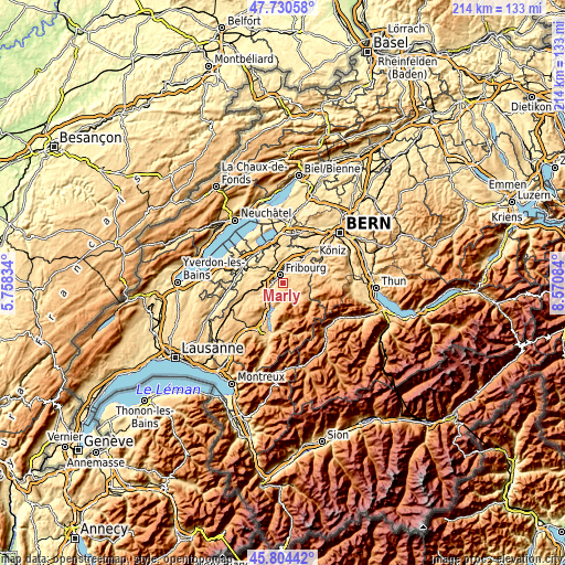 Topographic map of Marly