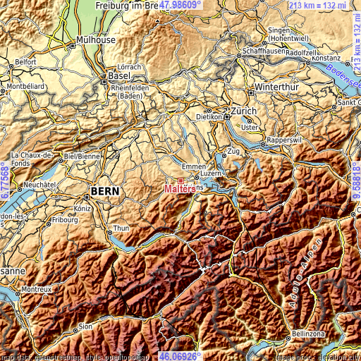 Topographic map of Malters