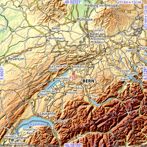 Topographic map of Lyss