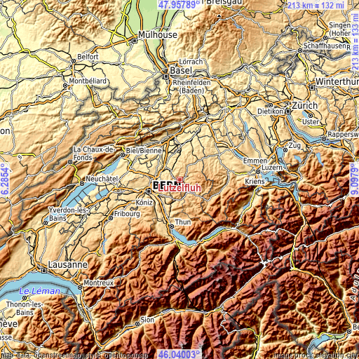 Topographic map of Lützelflüh