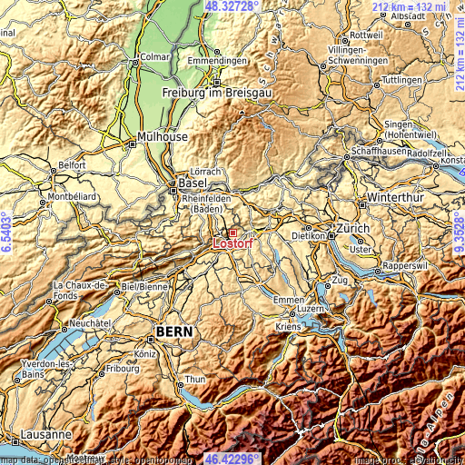 Topographic map of Lostorf