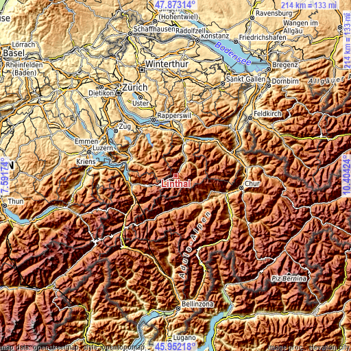 Topographic map of Linthal