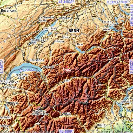 Topographic map of Lenk