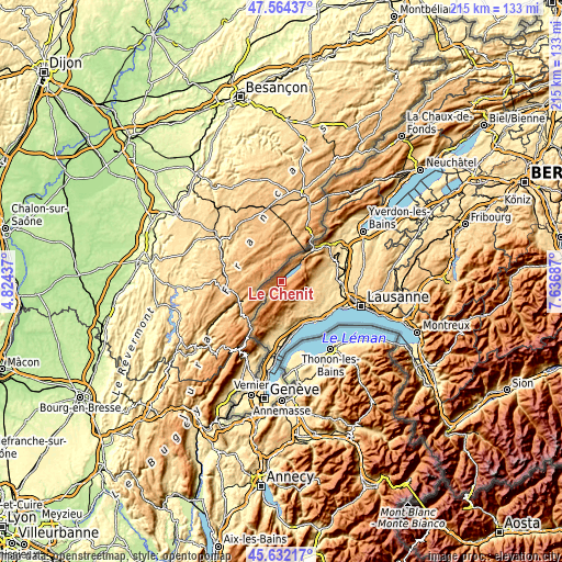 Topographic map of Le Chenit