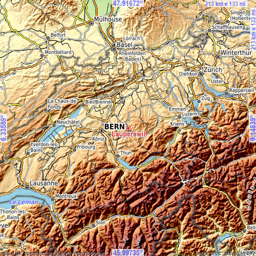 Topographic map of Lauperswil