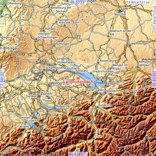 Topographic map of Langrickenbach