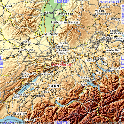 Topographic map of Langenbruck