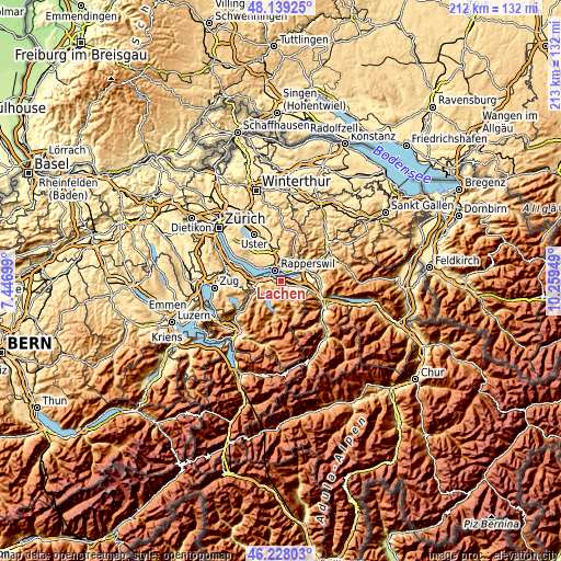 Topographic map of Lachen