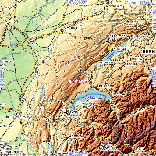 Topographic map of L'Abbaye