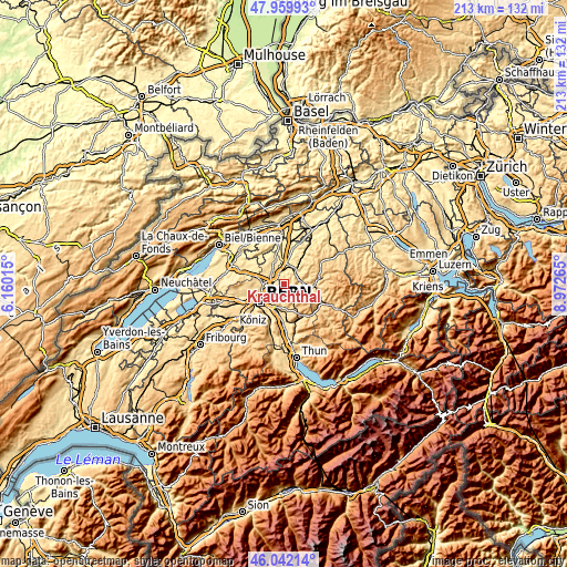 Topographic map of Krauchthal