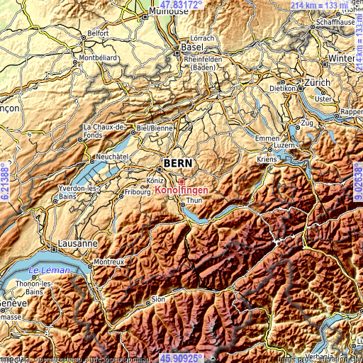 Topographic map of Konolfingen