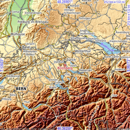 Topographic map of Kilchberg