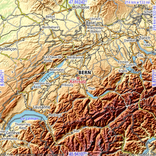 Topographic map of Kehrsatz