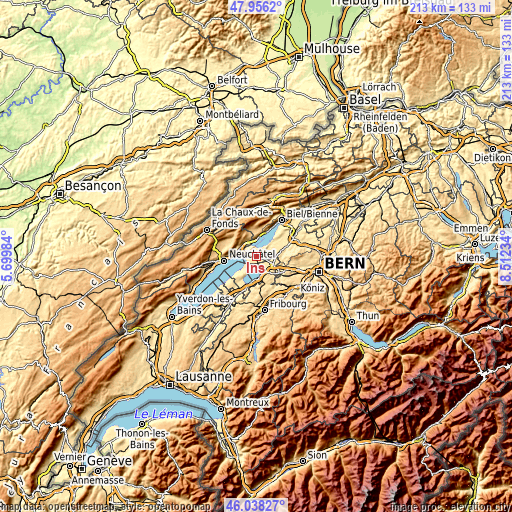 Topographic map of Ins