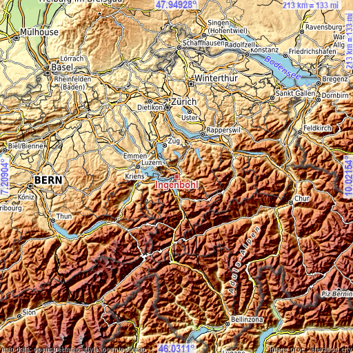 Topographic map of Ingenbohl