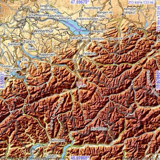 Topographic map of Igis