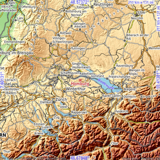 Topographic map of Homburg