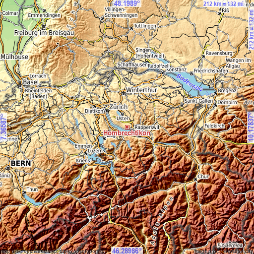 Topographic map of Hombrechtikon