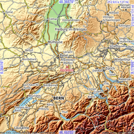 Topographic map of Hölstein