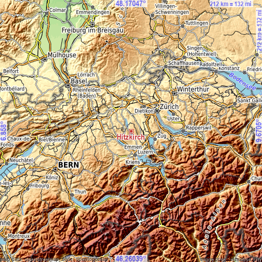 Topographic map of Hitzkirch