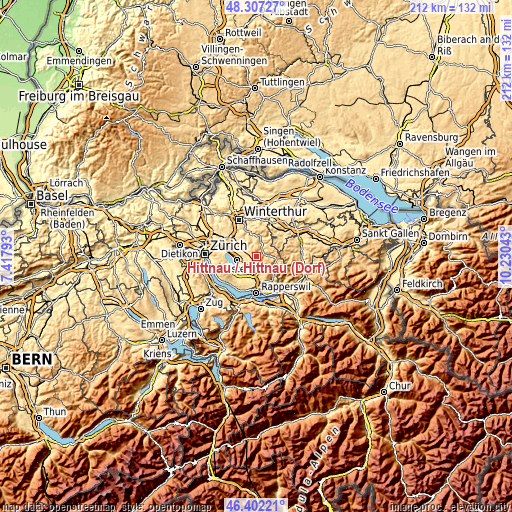 Topographic map of Hittnau / Hittnau (Dorf)