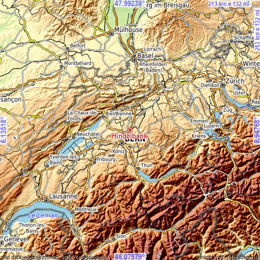 Topographic map of Hindelbank