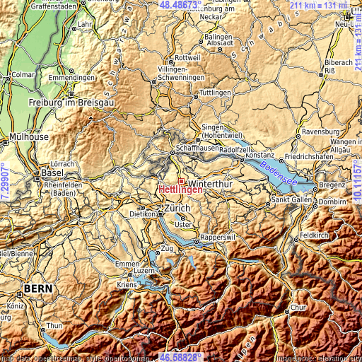 Topographic map of Hettlingen