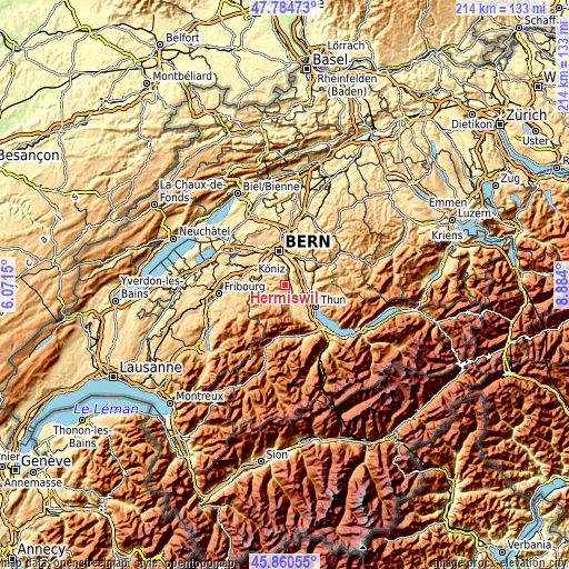 Topographic map of Hermiswil