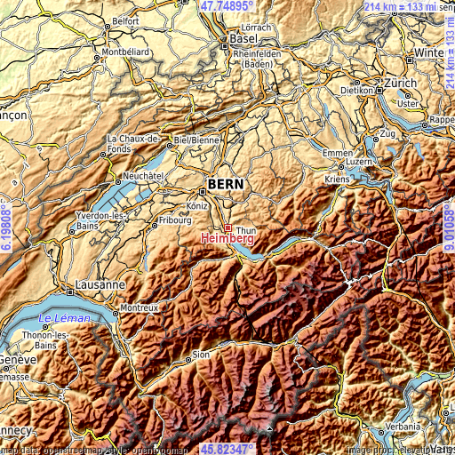 Topographic map of Heimberg