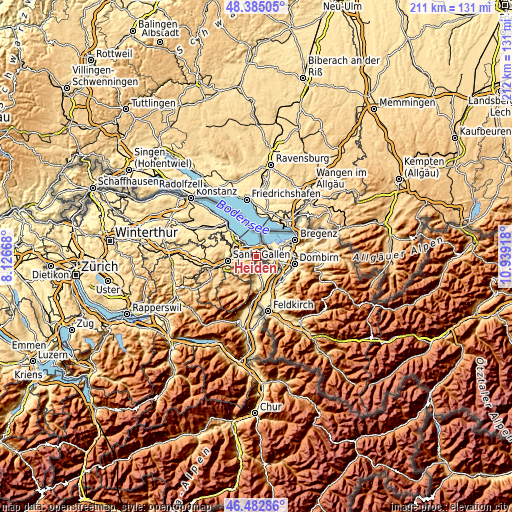 Topographic map of Heiden