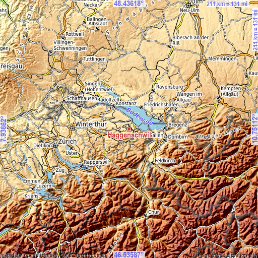 Topographic map of Häggenschwil