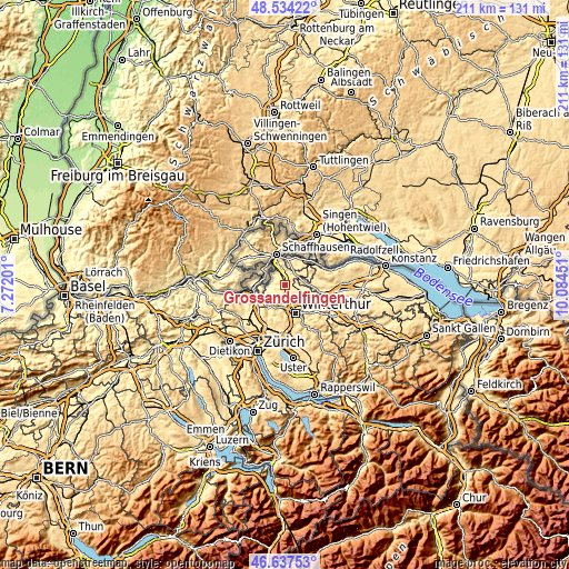 Topographic map of Andelfingen