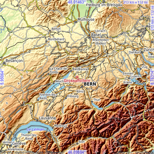 Topographic map of Grossaffoltern