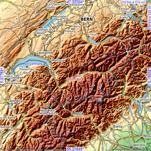 Topographic map of Grimisuat