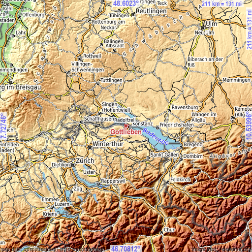 Topographic map of Gottlieben