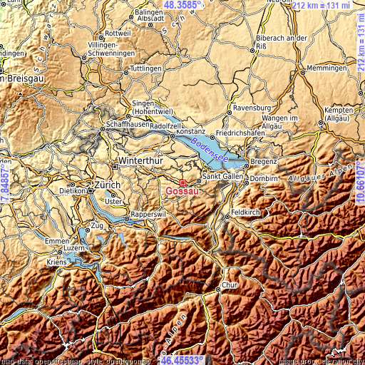Topographic map of Gossau