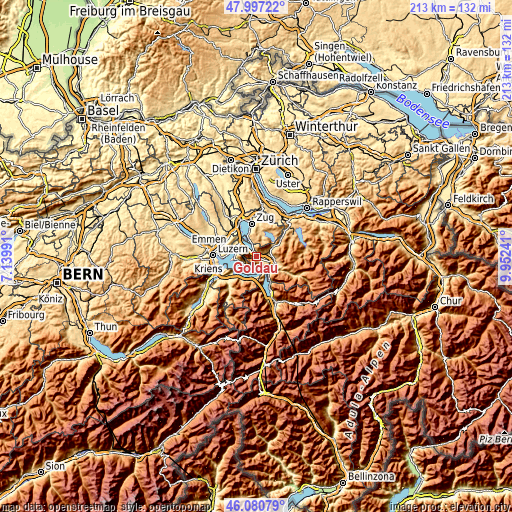 Topographic map of Goldau