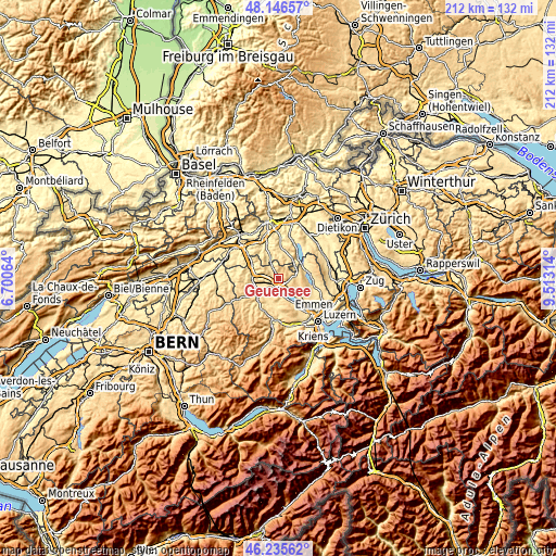 Topographic map of Geuensee