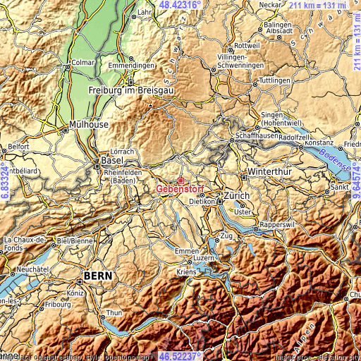 Topographic map of Gebenstorf