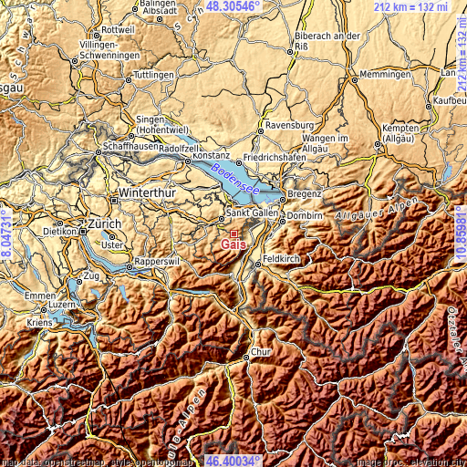 Topographic map of Gais