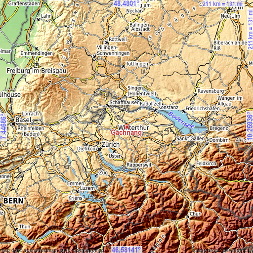 Topographic map of Gachnang