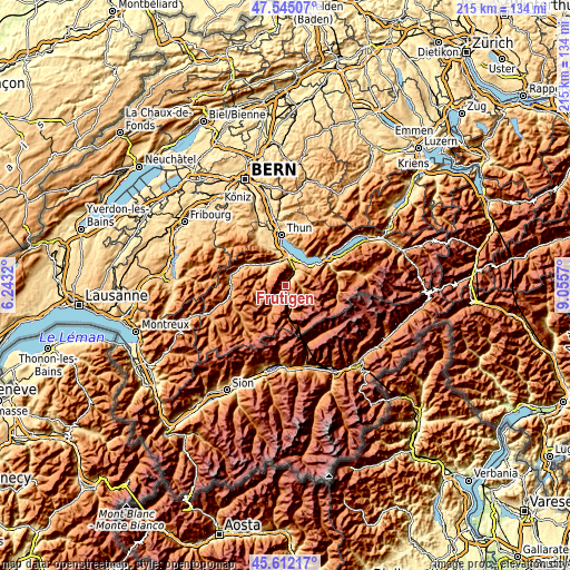 Topographic map of Frutigen