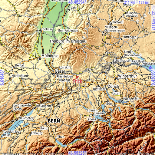 Topographic map of Frick