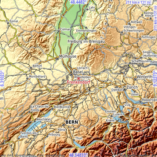 Topographic map of Frenkendorf