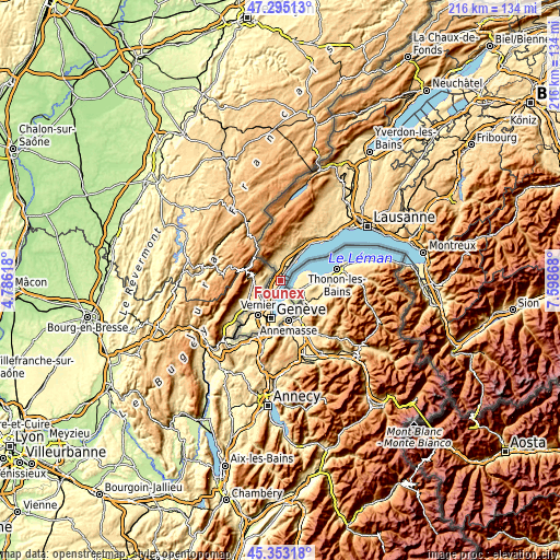 Topographic map of Founex