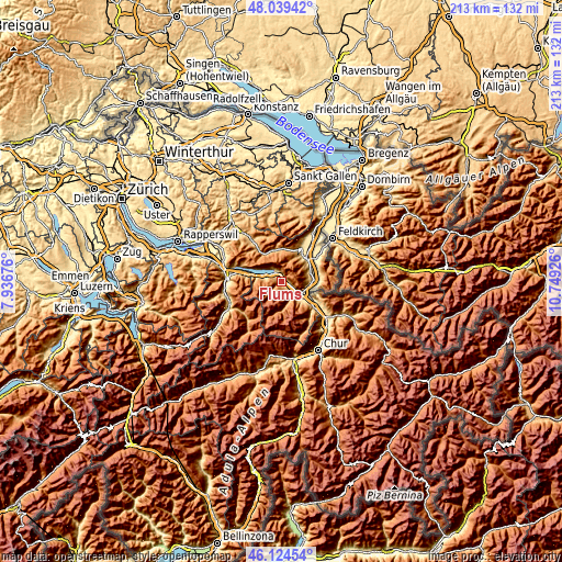 Topographic map of Flums